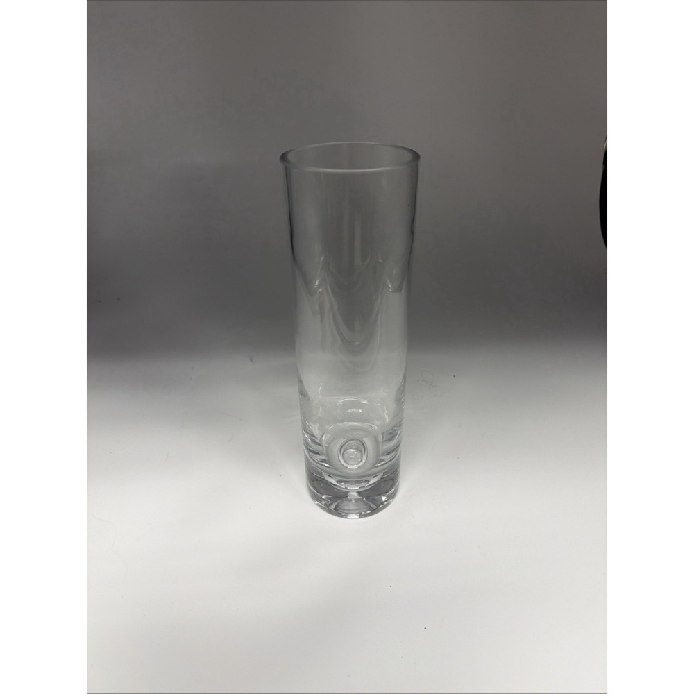 VTG Krosno Bud Vase Poland Clear Art Glass Cylinder Controlled Bubble 10"Tumbler